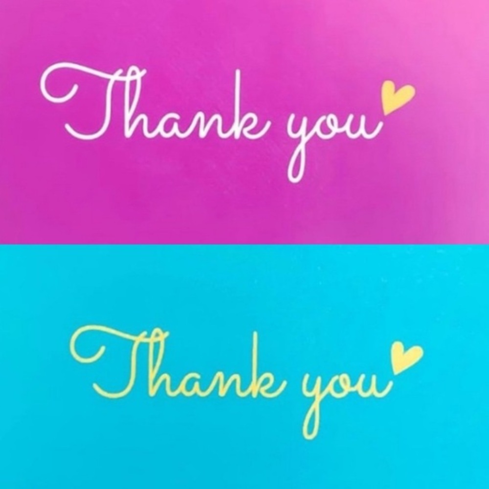 20 Thank You Cards (2x3.5in)